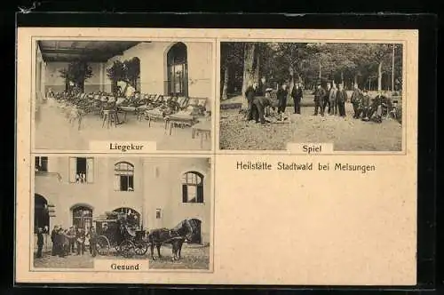 AK Melsungen, Heilstätte Stadtwald, Liegekur, Spiel, Gesund