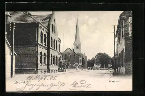 AK Brakel, Thiestrasse mit Kirche