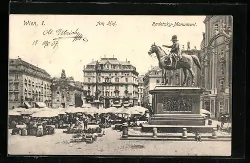 AK Wien, Am Hof, Radetzky-Monument
