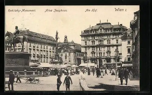 AK Wien, Radetzky-Monument und altes Zeughaus am Hof
