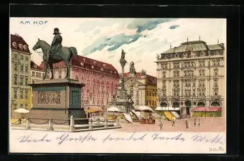 Lithographie Wien, Am Hof, Denkmäler