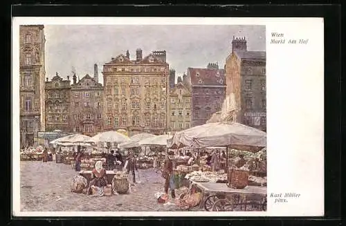 Künstler-AK Brüder Kohn (B.K.W.I) Nr. 908-11: Wien, Markt Am Hof