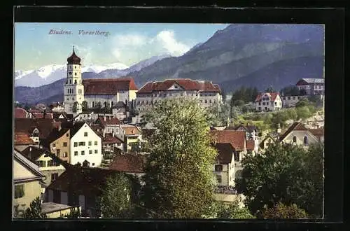 AK Bludenz, Totalansicht mit Blick zum Kirchturm