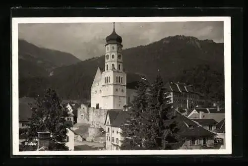 AK Bludenz, Ortsansicht mit Kirche