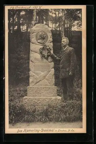 AK Litschau /N.-Oe., Am Hamerling-Denkmal