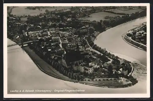 AK Laufen a. d. Salzach, Original-Fliegeraufnahme