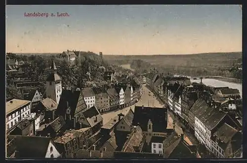 AK Landsberg / Lech., Ortsansicht mit Kirchturm