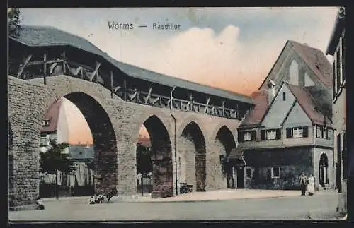 AK Worms / Rhein, Strasse am Raschitor