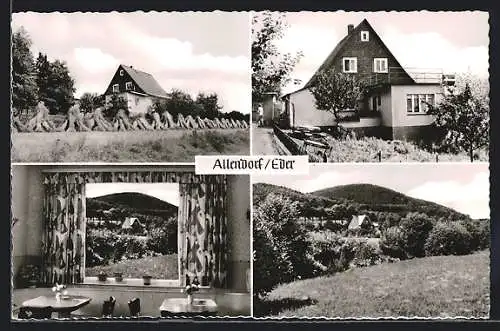 AK Allendorf a.d. Eder, Gastwirtschaft Haus am Walde, Wiesenlandschaft