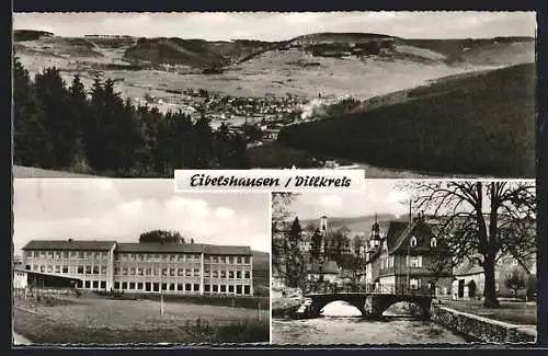 AK Eibelshausen, Ortsansicht, Ortspartie mit Brücke, Gebäudeansicht