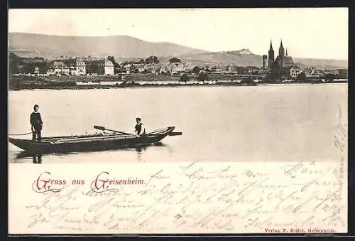 AK Geisenheim, Flusspartie mit Ruderern