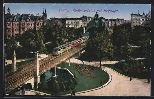 AK Berlin-Schöneberg, Nollendorfplatz mit Hochbahn