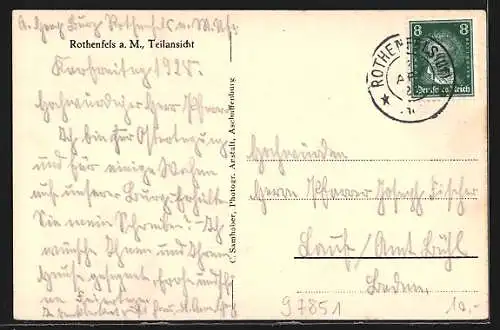 AK Rothenfels a. M., Ortsansicht aus der Vogelschau