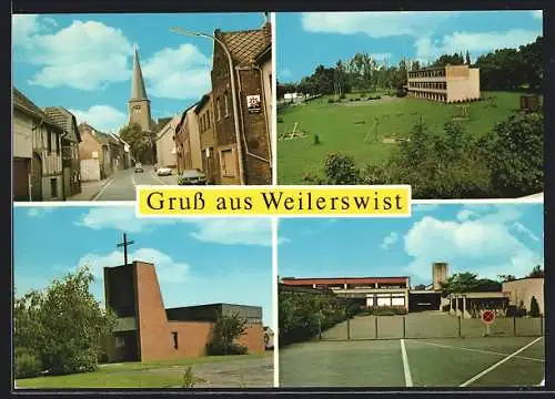 AK Weilerswist, Ortsansichten, Strassenpartie, Kirche