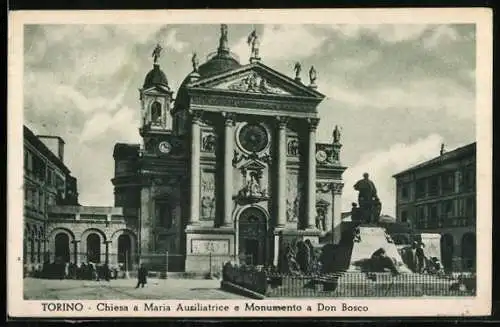 AK Torino, Chiesa a Maria Ausiliatrice e Monumento a Don Bosco
