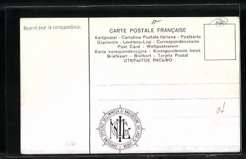 Künstler-AK Sirmione, Dampfer passiert den Ort