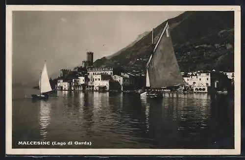AK Malcesine, Lago di Garda mit Segelbooten