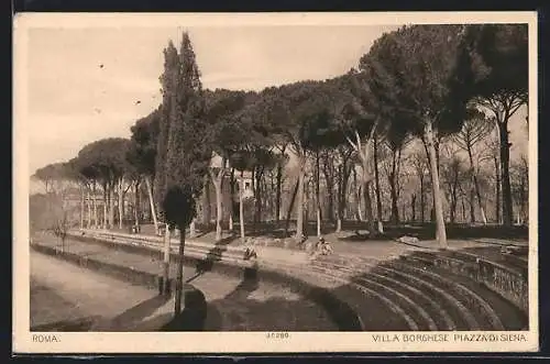 AK Roma, Villa Borghese, Piazza di Siena