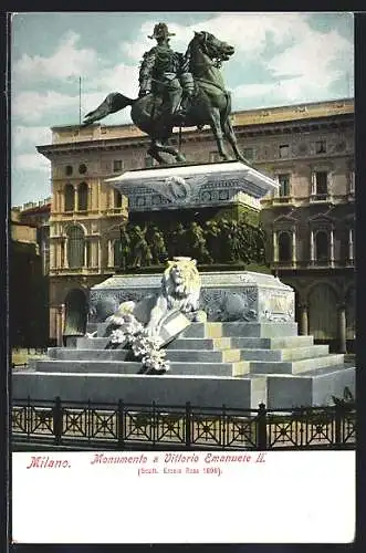 AK Milano, Monumento a Vittorio Emanuele II.