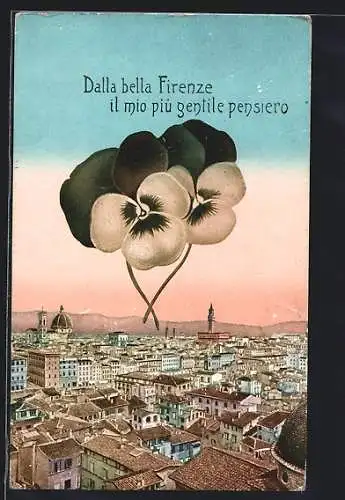 AK Firenze, Panorama, Stiefmütterchen