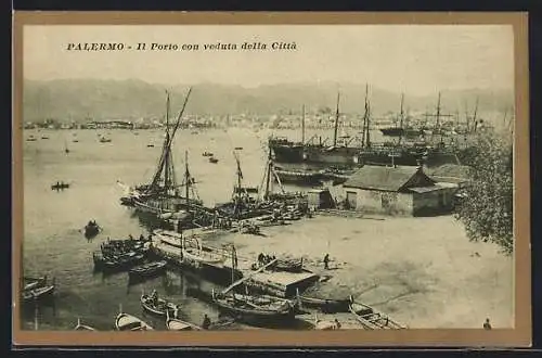 AK Palermo, Il Porto con veduta della Città