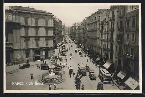AK Napoli, Verkehr auf der Via Roma
