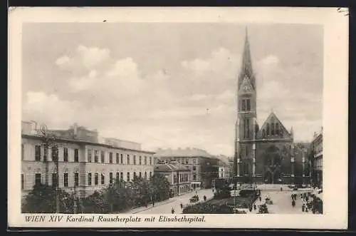 AK Wien, Kardinal Rauscherplatz mit Elisabethspital