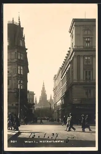AK Wien, Strassenpartie an der Mölkerbastei