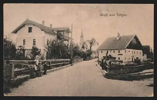 AK Thalgau, Strassenpartie mit Kirche