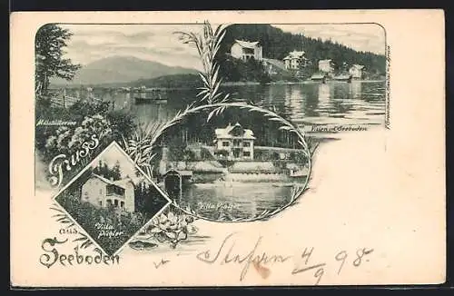 AK Seeboden, Villa Pichler, Villa Platzer, Millstättersee