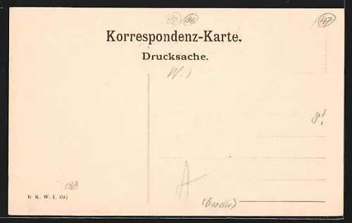 AK Wien, Volksgartenstrasse mit Kirche