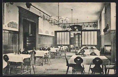 AK Wien, Restaurant Bürgertheater, Hauptstrasse 1 a, Gastzimmer, Innenansicht