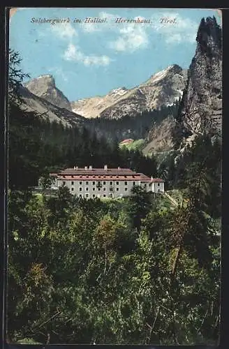 AK Absam /Tirol, Salzbergwerk im Halltal, Herrenhaus
