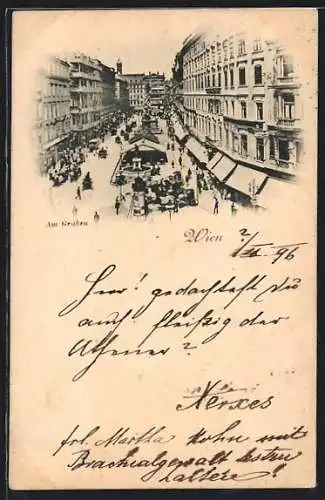 AK Wien, Am Graben, Strassenpartie aus der Vogelschau