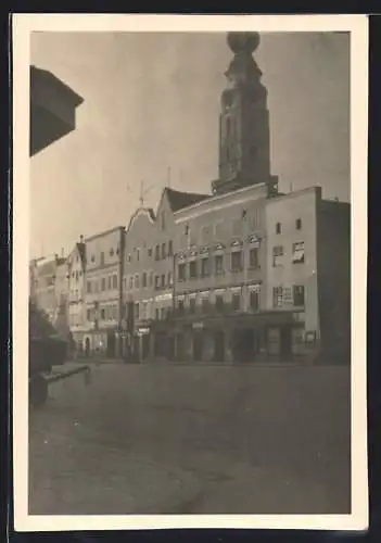 AK Braunau, Platzpartie mit Turmblick