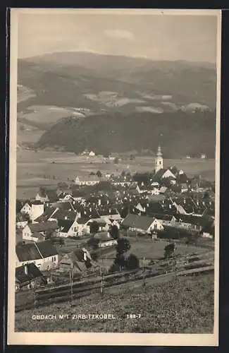 AK Obdach, Ortsansicht mit Zirbitzkogel