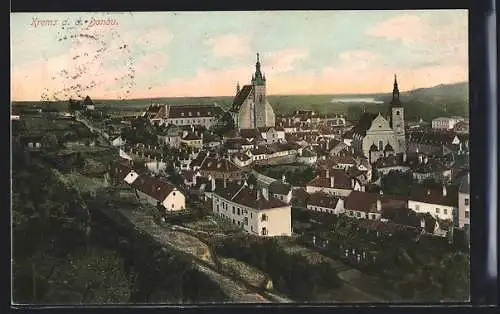 AK Krems /Donau, Ortsansicht von oben