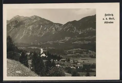 AK Feistritz a. d. Gail, Panorama mit Kirche