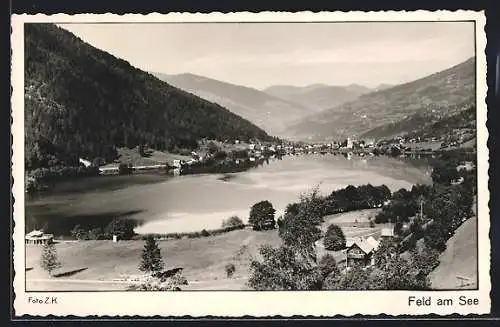 AK Feld am See, Ortspanorama mit Gebirge