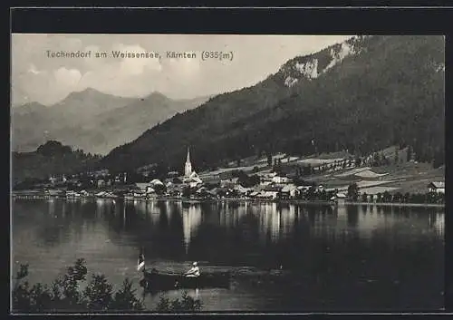 AK Techendorf am Weissensee, Ortsansicht über den See