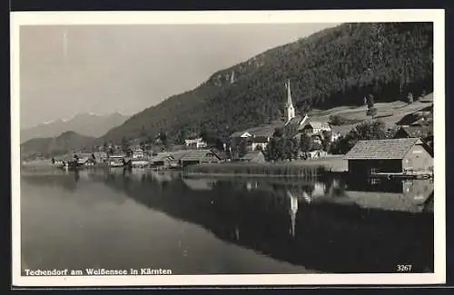 AK Techendorf am Weissensee, Teilansicht mit Kirche