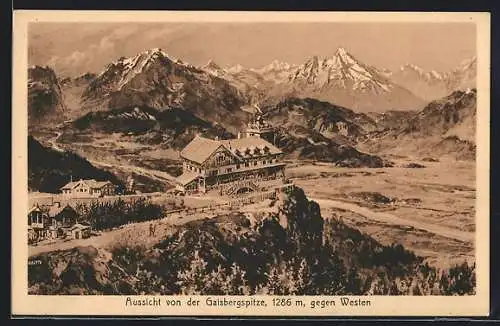 AK Gaisberg, Aussicht von der Gaisbergspitze gegen Westen