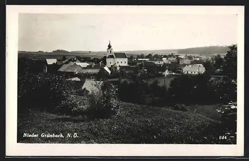 AK Nieder Grünbach /N.-Ö., Teilansicht mit Kirche