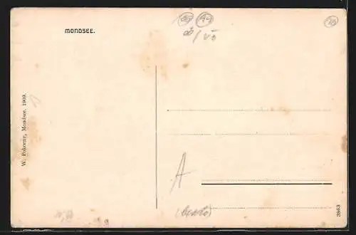 AK Mondsee, Ortsansicht mit See