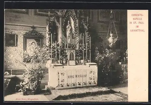 AK St. Paul im Lavantthal, Convikts-Kapelle, Altar