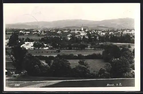 AK Mank /N.-Ö., Teilansicht mit Kirche