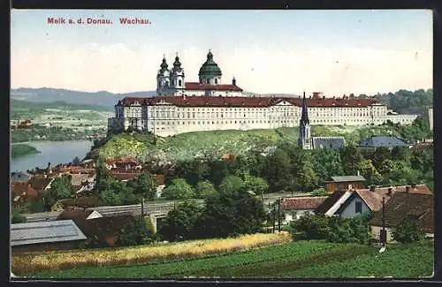 AK Melk a. d. Donau /Wachau, Blick zum Stift