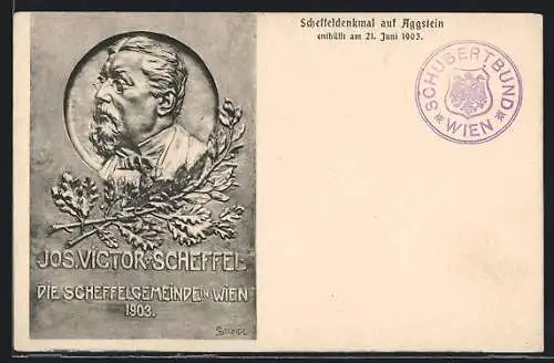 AK Aggstein, Scheffeldenkmal 1903