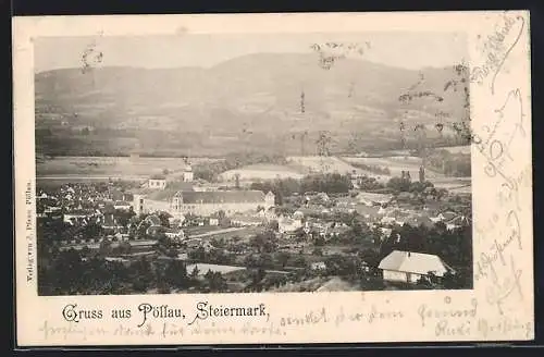 AK Pöllau /Steiermark, Teilansicht mit Kloster