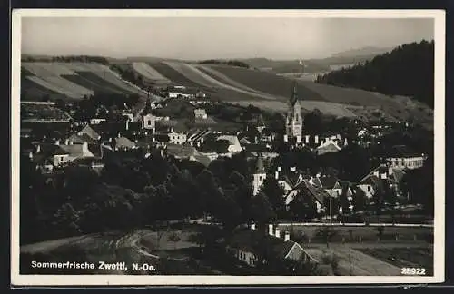 AK Zwettl /N.-Oe., Gesamtansicht mit Kirche